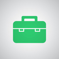 Flat green Briefcase icon