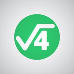 Flat green Square Root icon