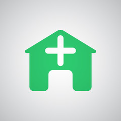 Obraz premium Flat green Hospital icon