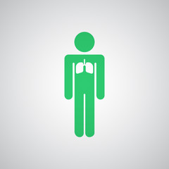 Flat green Lungs icon