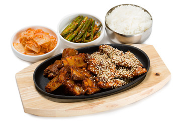 Fried pork ribs with sesame seeds