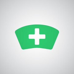 Obraz premium Flat green Nurse icon