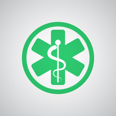 Flat green Medical  icon