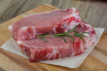 Raw pork steak