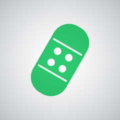 Flat green Band Aid icon