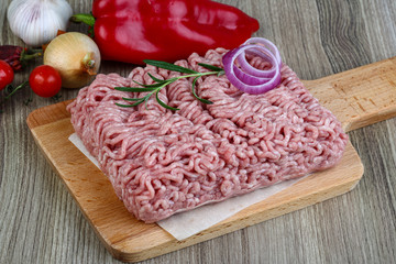 Raw minced pork meat