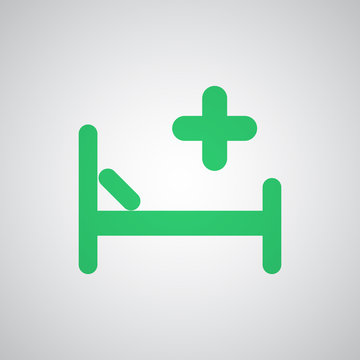 Flat green Hospital Bed icon