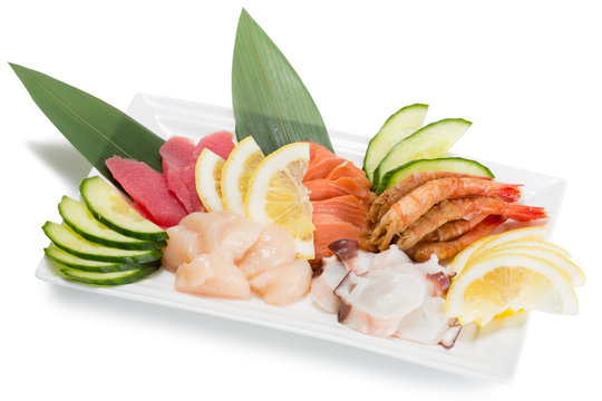 Sashimi raw seafood assortment