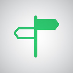 Flat green Road Signs icon