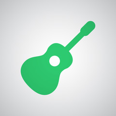 Flat green Guitar icon
