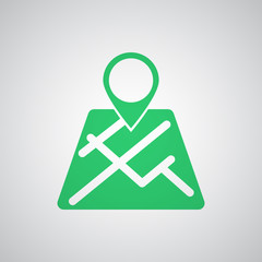 Flat green Map Pointer icon