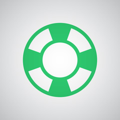 Flat green Life Buoy icon