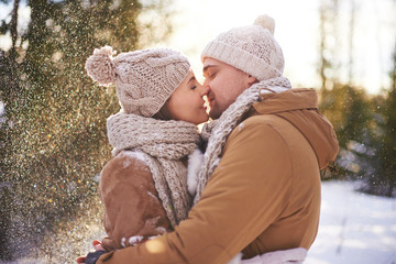 Romantic kiss