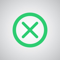 Flat green Cancel icon