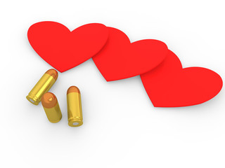 3d bullets and hearts