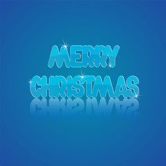 merry christmas glass background. poster or card template. vecto
