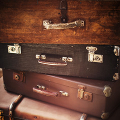 Old Vintage Trunks in a Stack