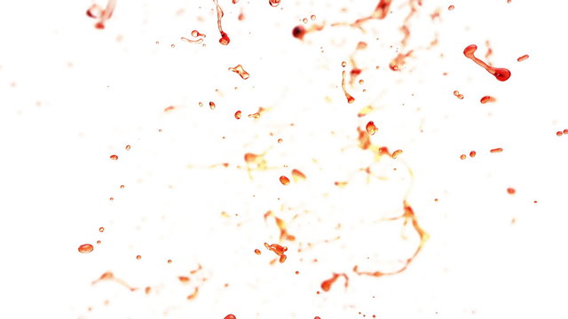Falling Drops.  Alcohol, Tea, Cola.
