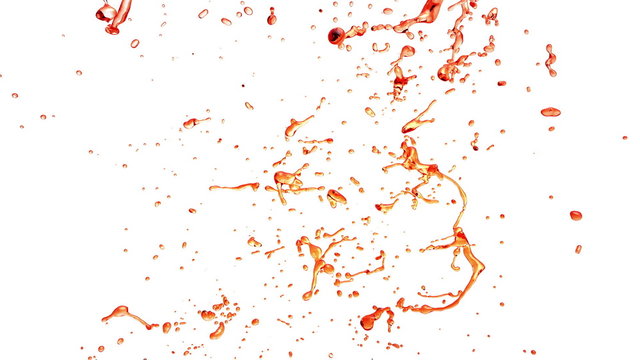 Falling Drops.  Alcohol, Tea, Cola.