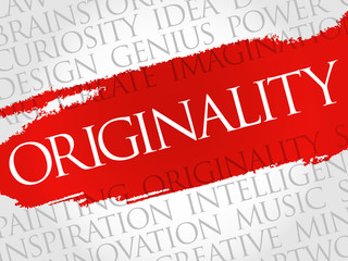 Originality word cloud, business concept