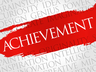 Achievement word cloud, business concept
