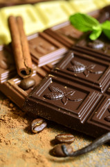 Different chocolate bars.