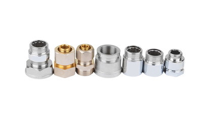 Set of plumbing fitting, isolated on white background