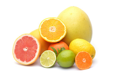 Citrus on white background