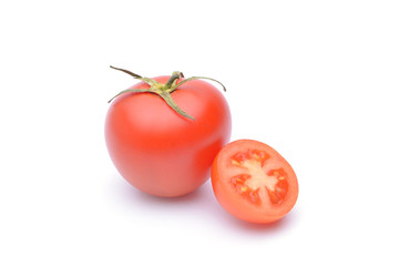 Tomato close-up. isolated on white background