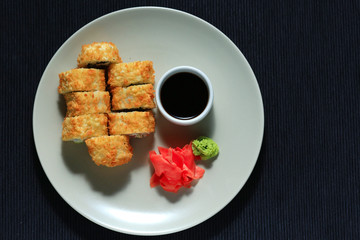 rolls portion serving traditional Japanese cuisine
