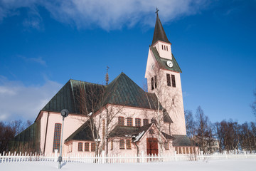 Fototapeta na wymiar Kirche in Arjeplog in Schweden