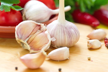 Garlic, chili pepper, tomatoes and spiсes
