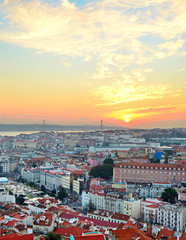 Lisbon sunset skyline, Portugal