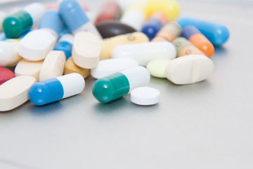 Various pharmaceuticals. All on metal background