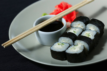 rolls portion serving traditional Japanese cuisine