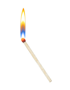 Burning Match On A White Background