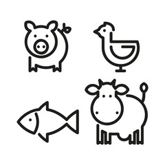 zwierzęta - zestaw ikon wektor
