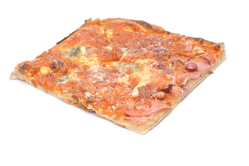 Pizza with cheese, olives, tomatoes