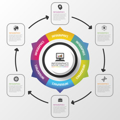 Abstract circle infographic design template. Vector illustration