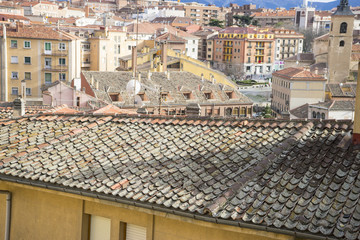 Fototapeta premium aerial views of the Spanish city of Segovia. Ancient Roman and m