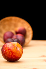 mature natural plums close-up