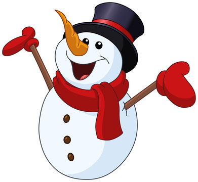 Snowman raising arms