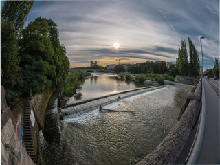 Sonnenuntergang an der Isar