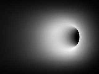 Turning black tunnel interior with soft light, 3d