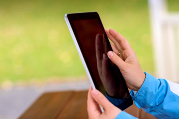 Tablet in hands