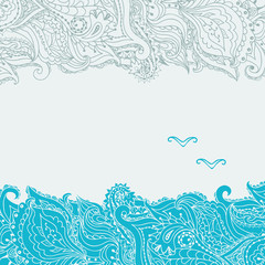Fototapeta na wymiar Stock vector background on the marine theme with an abstract ima