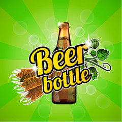 A vivid illustration of a beer bottle