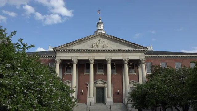 Annapolis Maryland State House historical building entrance 4K 061
