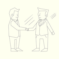 Handshake businessmen black and white 