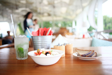 table setting in cafe